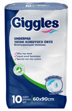 GİGGLES YATAK KORUYUCU ÖRTÜ 60X90 10'LU