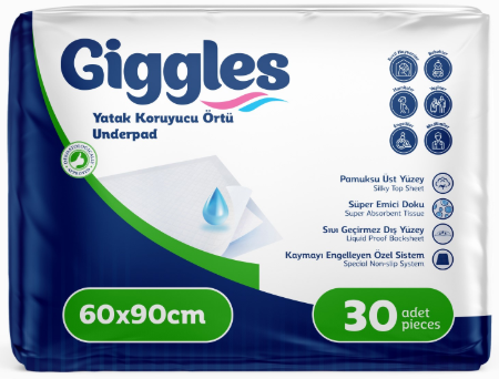 GİGGLES YATAK KORUYUCU ÖRTÜ 60X90 30'LU