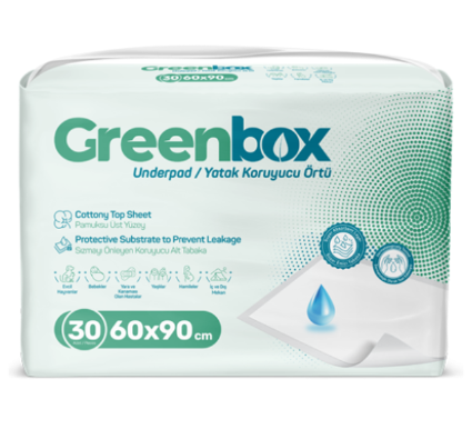Greenbox Yatak Koruyucu Örtü 60x90 cm 30’lu