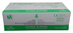 Haspet Pudralı Lateks Muayene Eldiveni Medium (M) 100 Adet