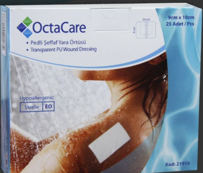 Steril Şeffaf PU Yara Örtüsü OctaCare 9 cm x 10 cm 25’li