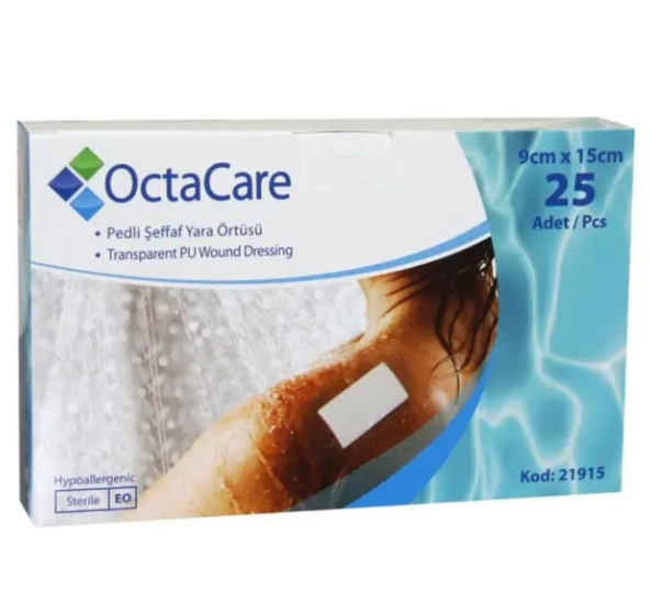 Steril Şeffaf PU Yara Örtüsü OctaCare 9 cm x 15 cm 25’li