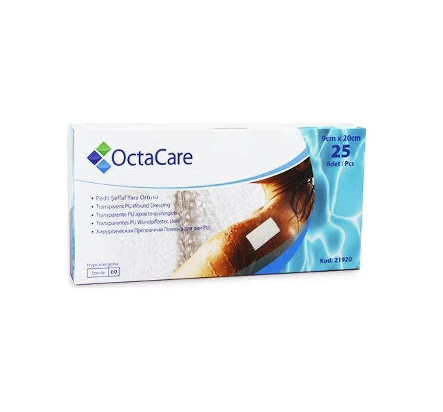 Steril Şeffaf PU Yara Örtüsü OctaCare 9 cm x 20 cm 25’li