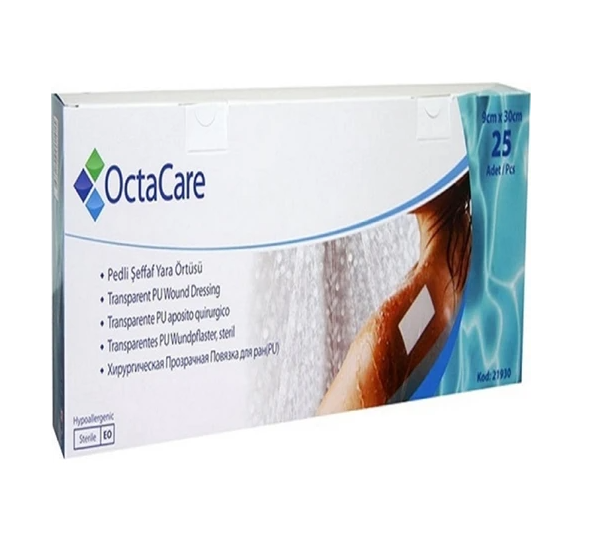 Steril Şeffaf PU Yara Örtüsü OctaCare 9 cm x 30 cm 25’li