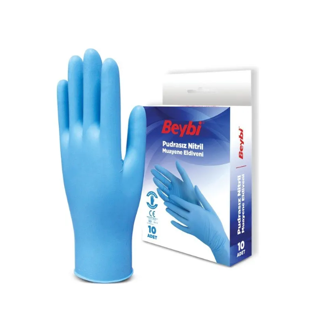 NİTRİL MAVİ ELDİVEN PUDRASIZ 10 LU - BEYBİ