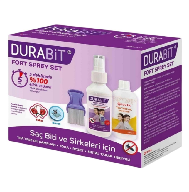 Bit Spreyi Seti Durabit Fort 100 ml Şampuan ve Taraklı