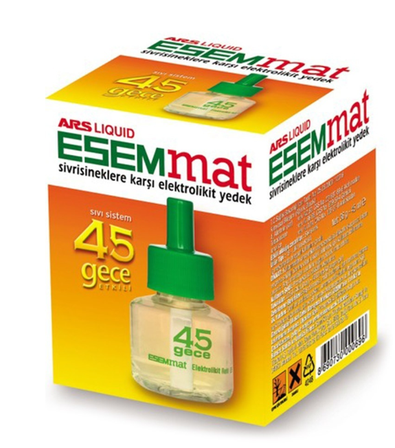 ESEMMAT SİVRİSİNEKLERE KARŞI ELEKTRO LİKİT YEDEK 45 GECE
