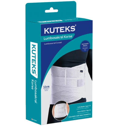 KORSE LUMBOSAKRAL ÇELİK BALENLİ 32 CM - KUTEKS