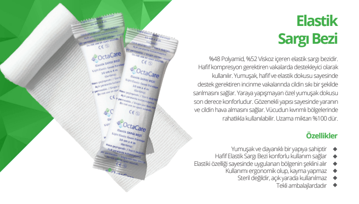 Elastik Sargı Bezi Octacare 08 cm x 4 m