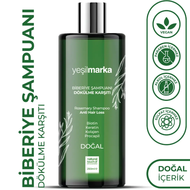 Yeşilmarka Doğal Biberiye Şampuanı 250 ml Dökülme Karşıtı Bakım