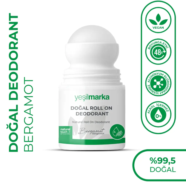 Yeşilmarka Doğal Deodorant Bergamot 50 ml Alüminyumsuz Roll On