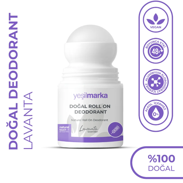 Yeşilmarka Doğal Deodorant Lavanta Kokulu 50 ml Alüminyumsuz Roll On