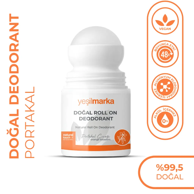 Yeşilmarka Doğal Deodorant Portakal Kokulu 50 ml Alüminyumsuz Roll On