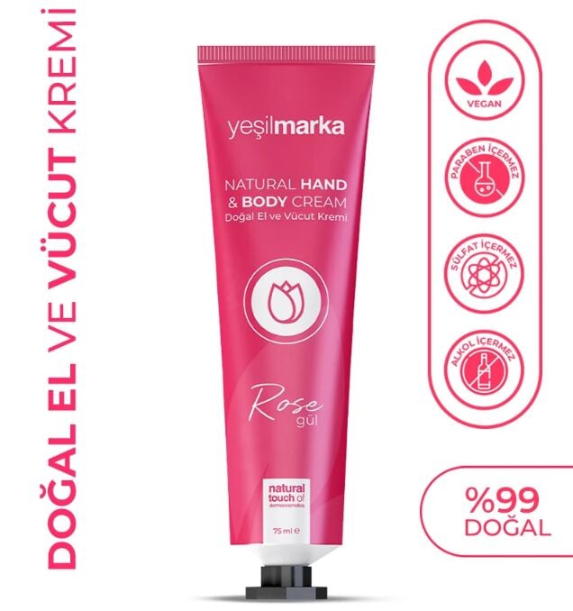 Yeşilmarka Doğal El ve Vücut Kremi Gül 75 ml